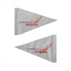 Drapeau de vélo publicitaire triangulaire double face a...