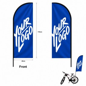 Fanion vélo personnalisé vertical avec logo